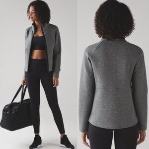 Lululemon Going Places Jacket Heathered Speckled Black‎ Size 2 Grey Warm Coat